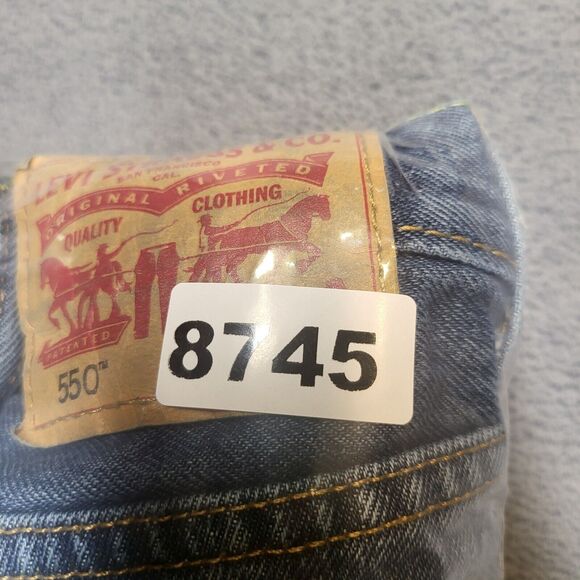 Levi's 550 Jeans Mens 42x31 Blue Relaxed Fit Straight Leg Denim Distressed - Picture 10 of 10